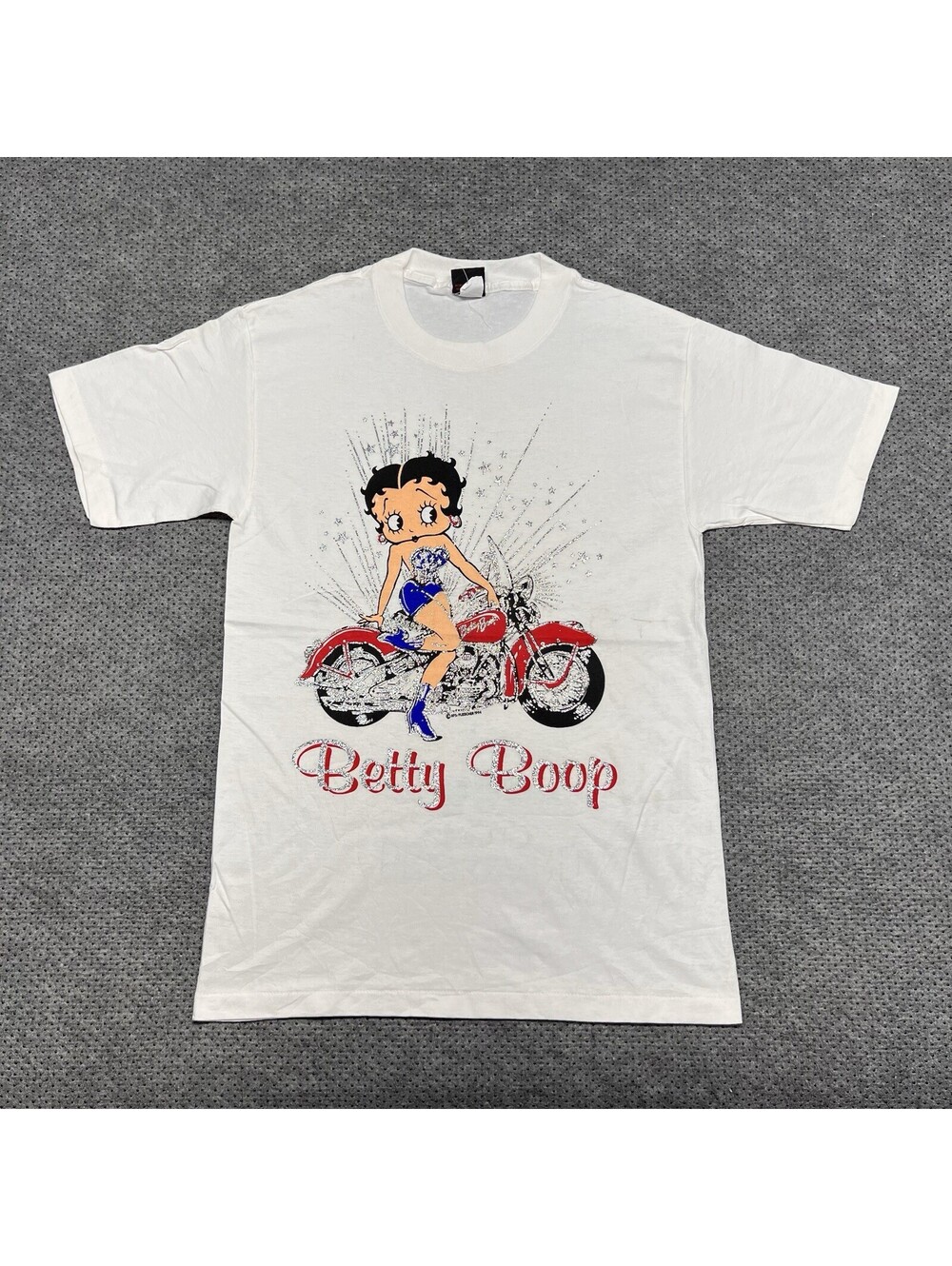 Vintage 1980S Betty Boop Biker Motorcycle T-Shirt Medium Rare Men’s White Usa